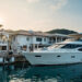 Luxury yachts berthed at a Hong Kong yacht club marina