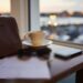 Premium travel planning still life overlooking a marina